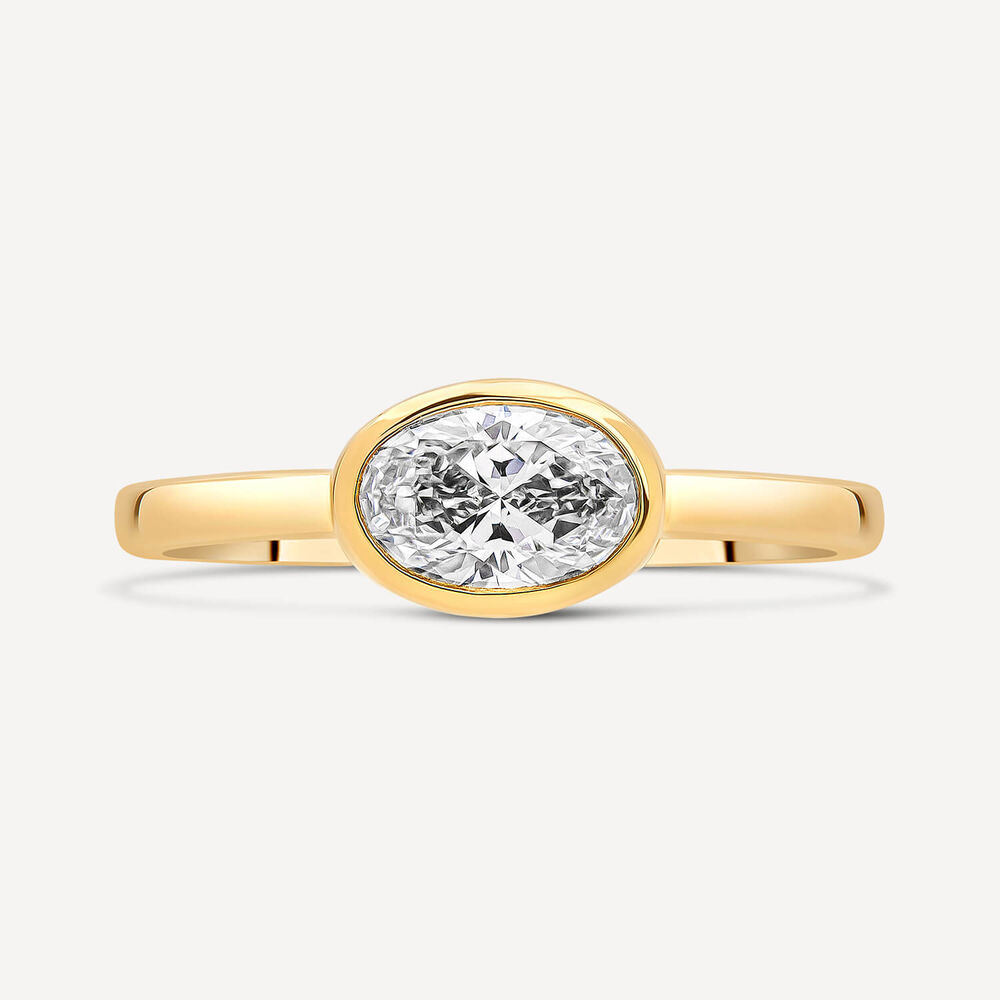 Born Orbit 9ct Yellow Gold Lab Grown 1ct Oval Diamond Ring image number 1
