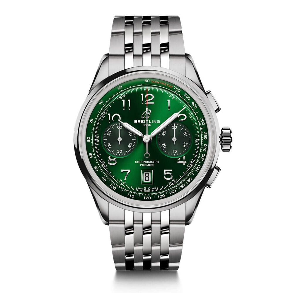 Breitling Premier B01 Chronograph 42mm Green Dial Bracelet Watch