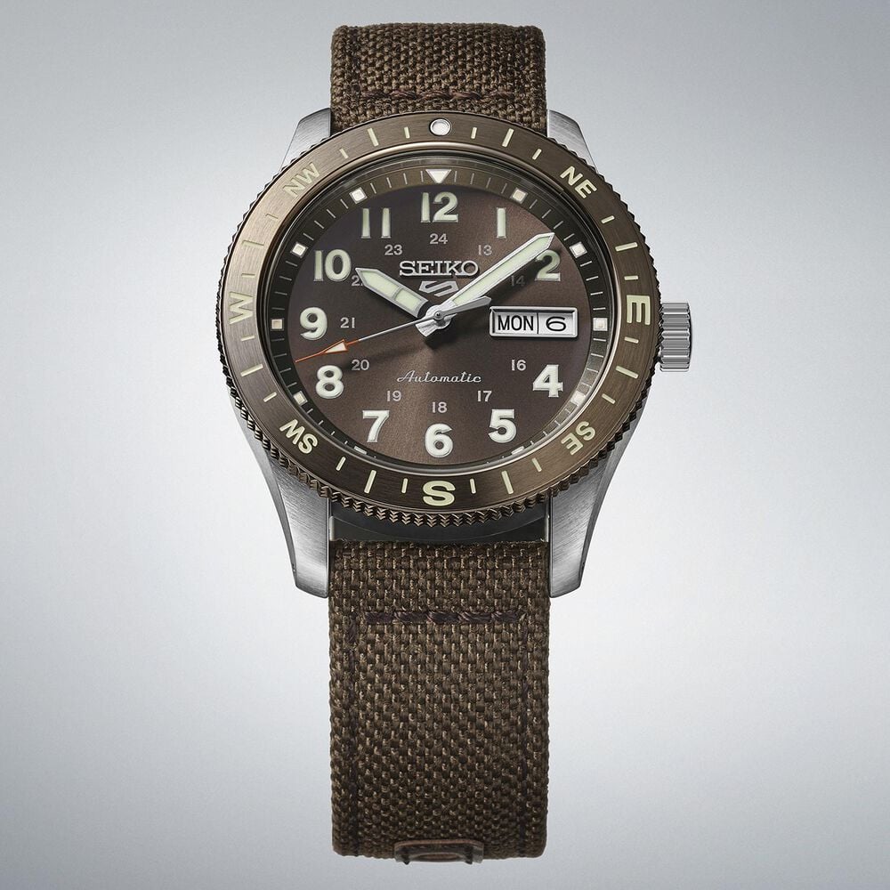 Seiko 5 Sports Field Coyote Brown  41mm Dial Brown Nylon Strap Watch