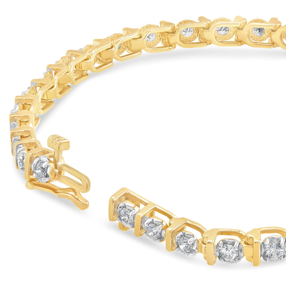 9ct Diamond Bar Set 2.00ct Tennis Bracelet image number 3