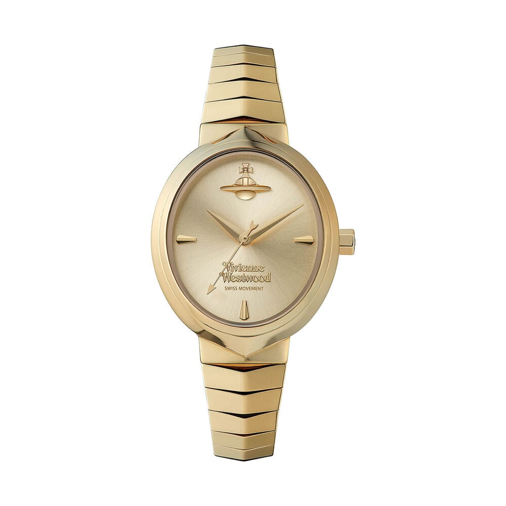 Vivienne Westwood Armour 28mm Champagne Dial Gold Steel Bracelet Watch image number 0