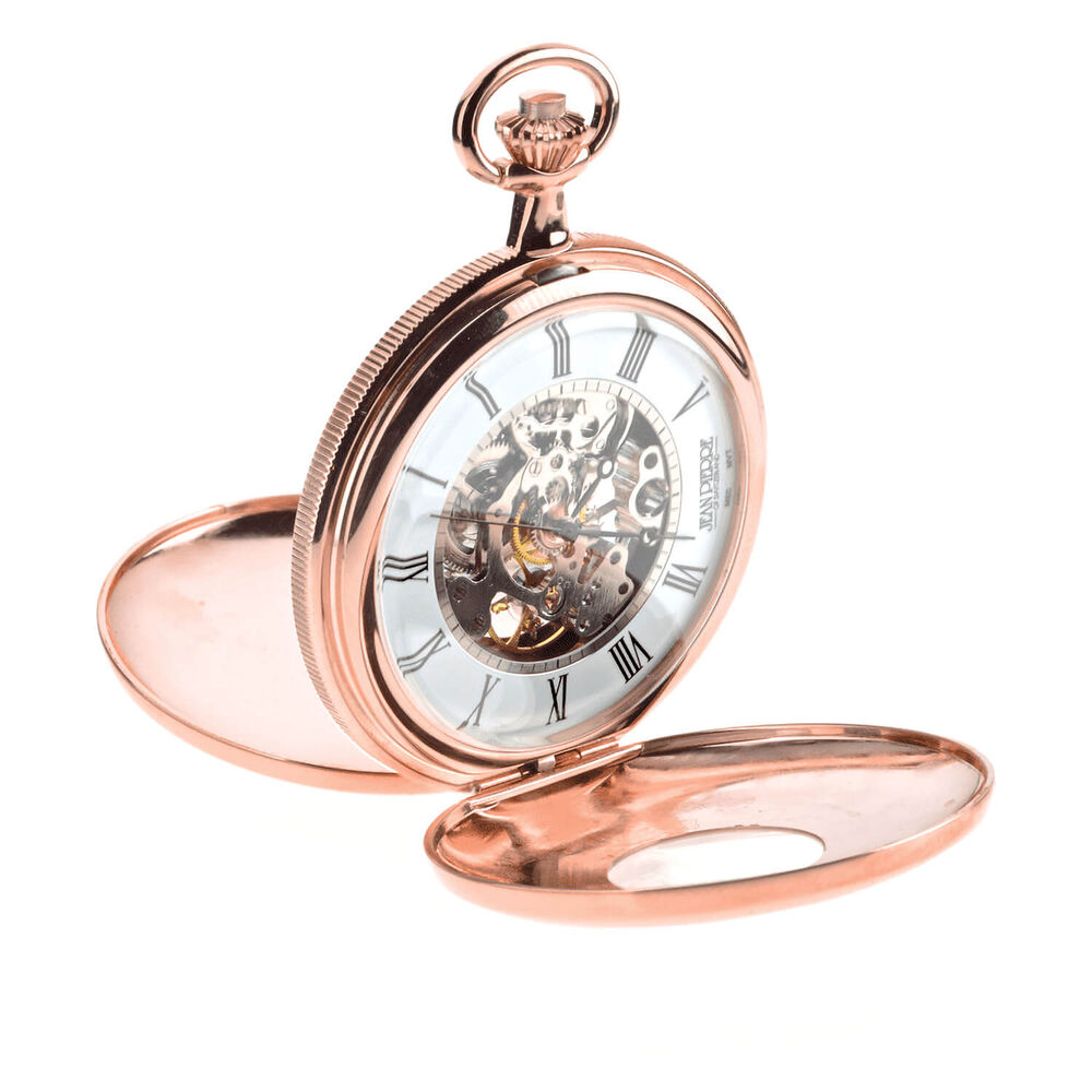  Rose Gold Plated Double Half Hunter card holder Watch image number 0