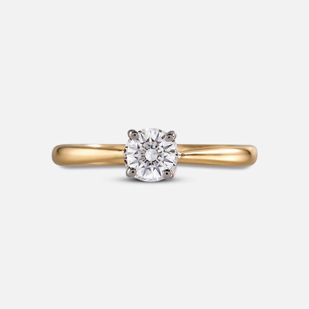 Prism 9ct Yellow Gold 0.50ct Round Brilliant Diamond Solitaire Ring