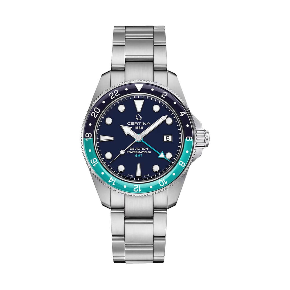 Certina DS Action GMT Powermatic 41mm Blue Dial Stainless Steel Bracelet Watch