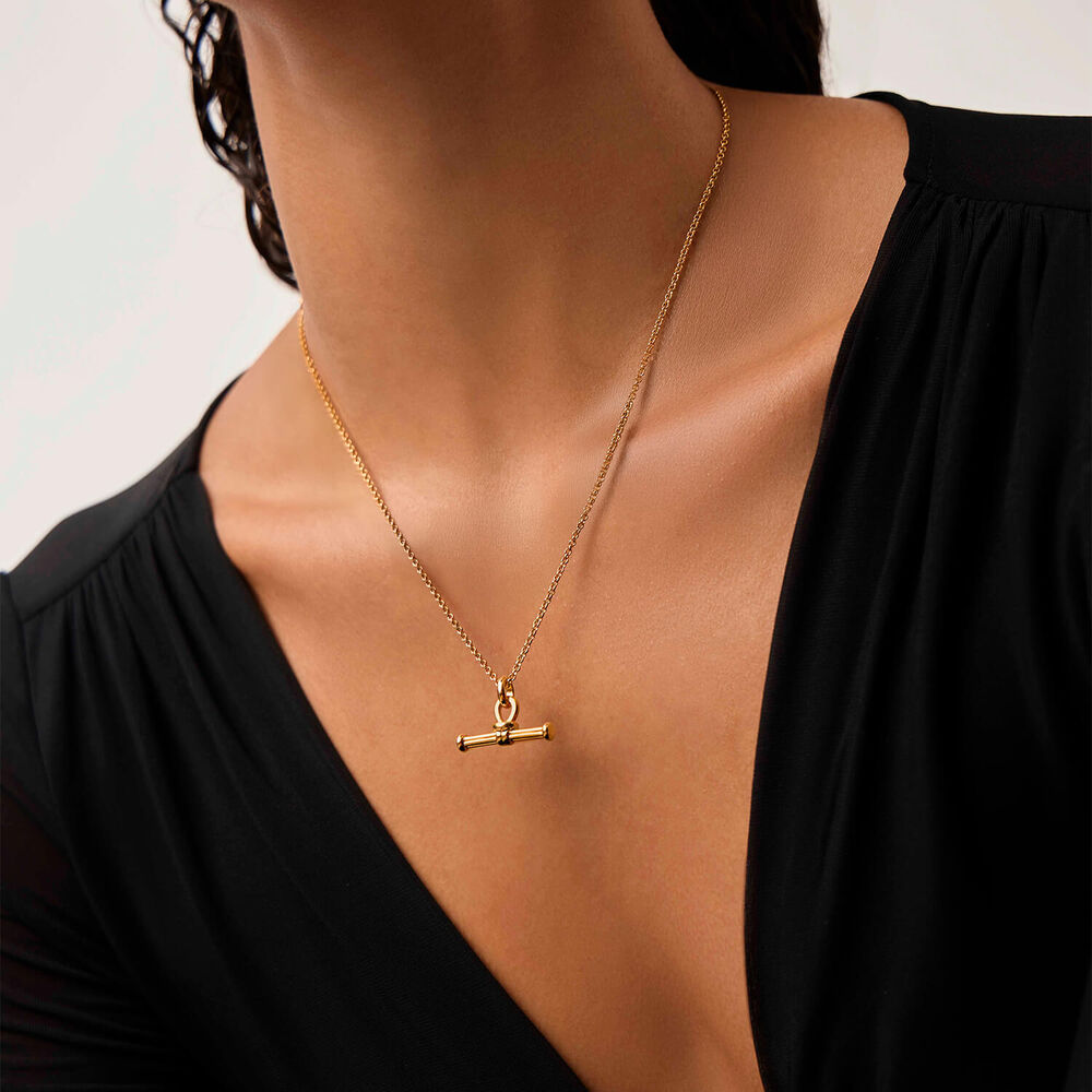 Missoma 18ct Gold Plated Brass Ridge T-Bar Chain Necklace