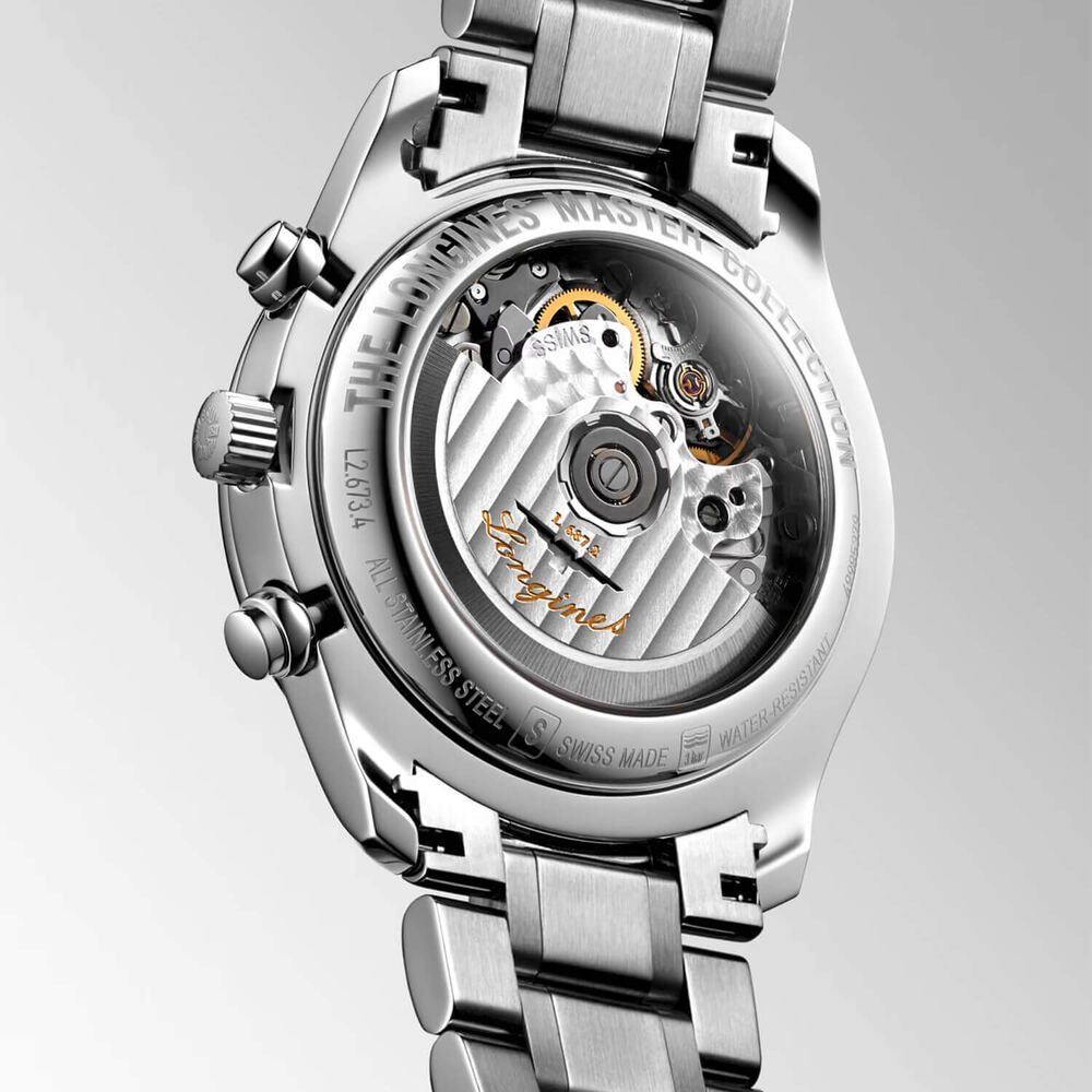 Longines Master Collection Moonphase 40mm Silver Dial Steel Bracelet Watch image number 4