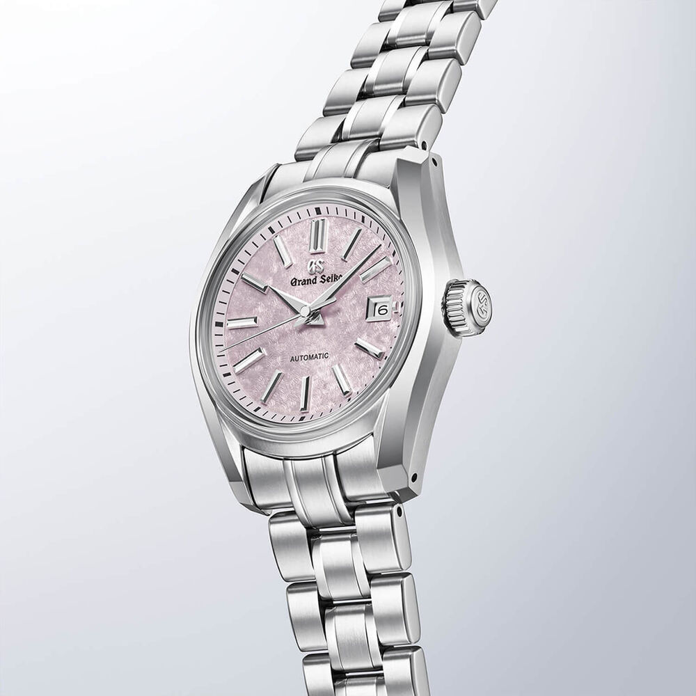 Grand Seiko Heritage 'Sakura-Kakushi' 62GS 30mm Pink Dial Steel Bracelet Watch image number 4