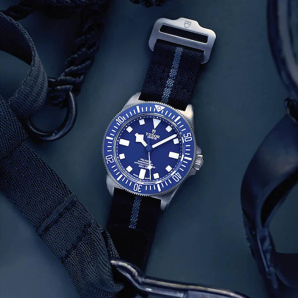 TUDOR Pelagos FXD 42mm Blue HMK Dial Blue & Grey Fabric Strap Watch (2024) image number 7