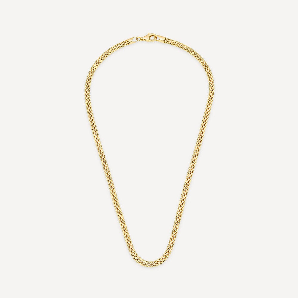 Silver & Yellow Gold Plated Popcorn Tube Necklet