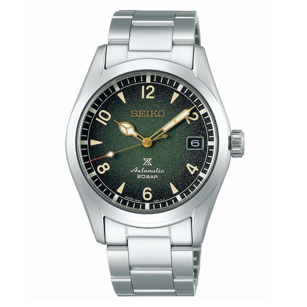 Seiko Prospex Alpinist 38mm Green Dial Steel Bracelet Watch