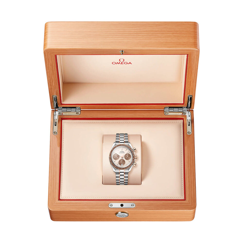 OMEGA Speedmaster 38mm Ivory Dial Steel & Sedna Gold Bracelet Watch