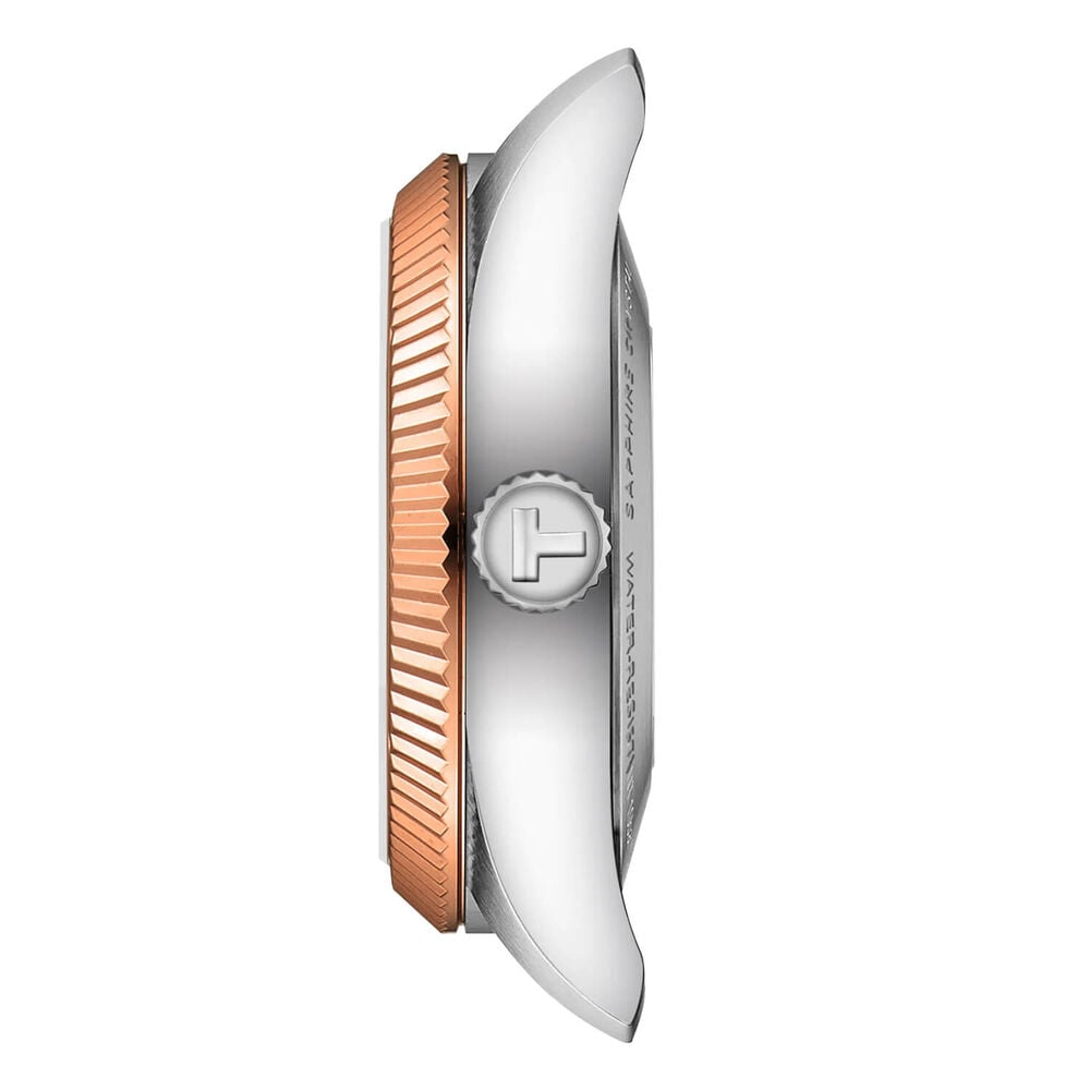 Tissot Ballade Powermatic 48 COSC 30mm Silver Dial Rose Gold PVD Steel Bracelet Watch image number 1
