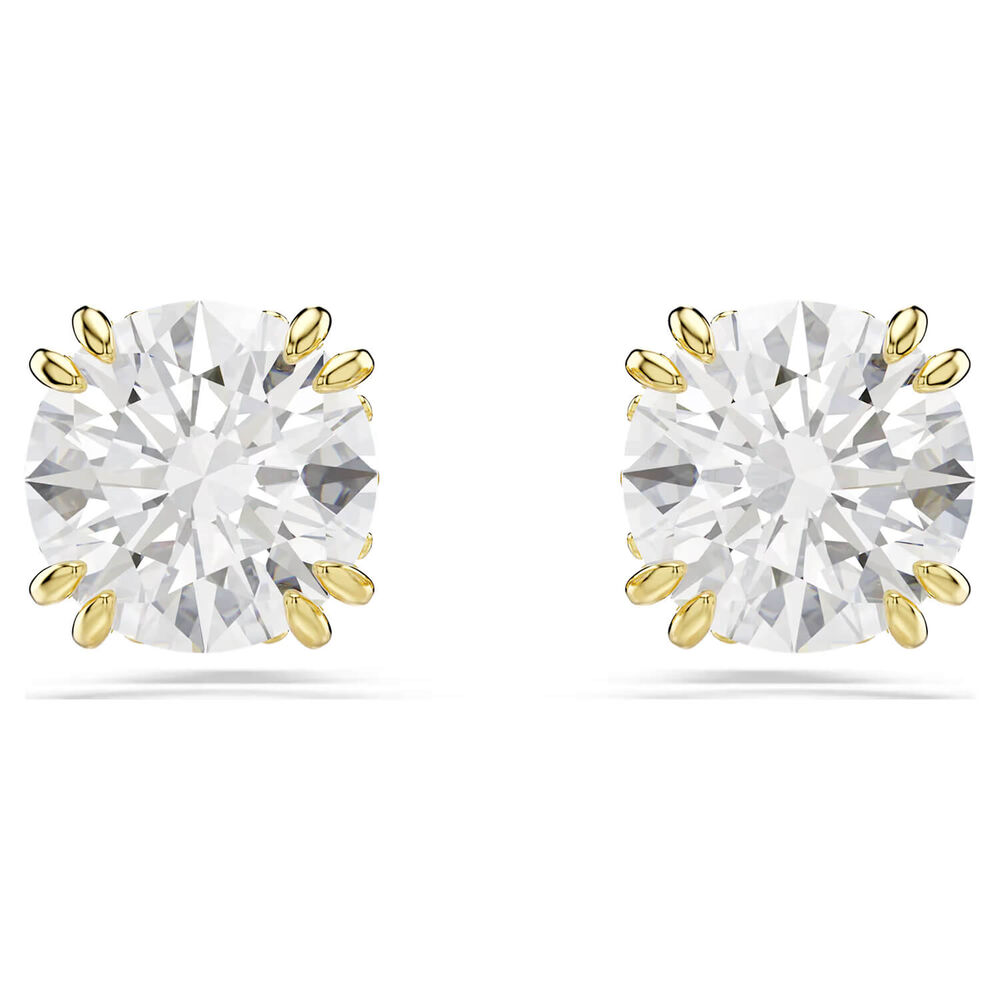 Swarovski Stilla Cubic Zirconia 18ct Yellow Gold Finished Stud Earrings
