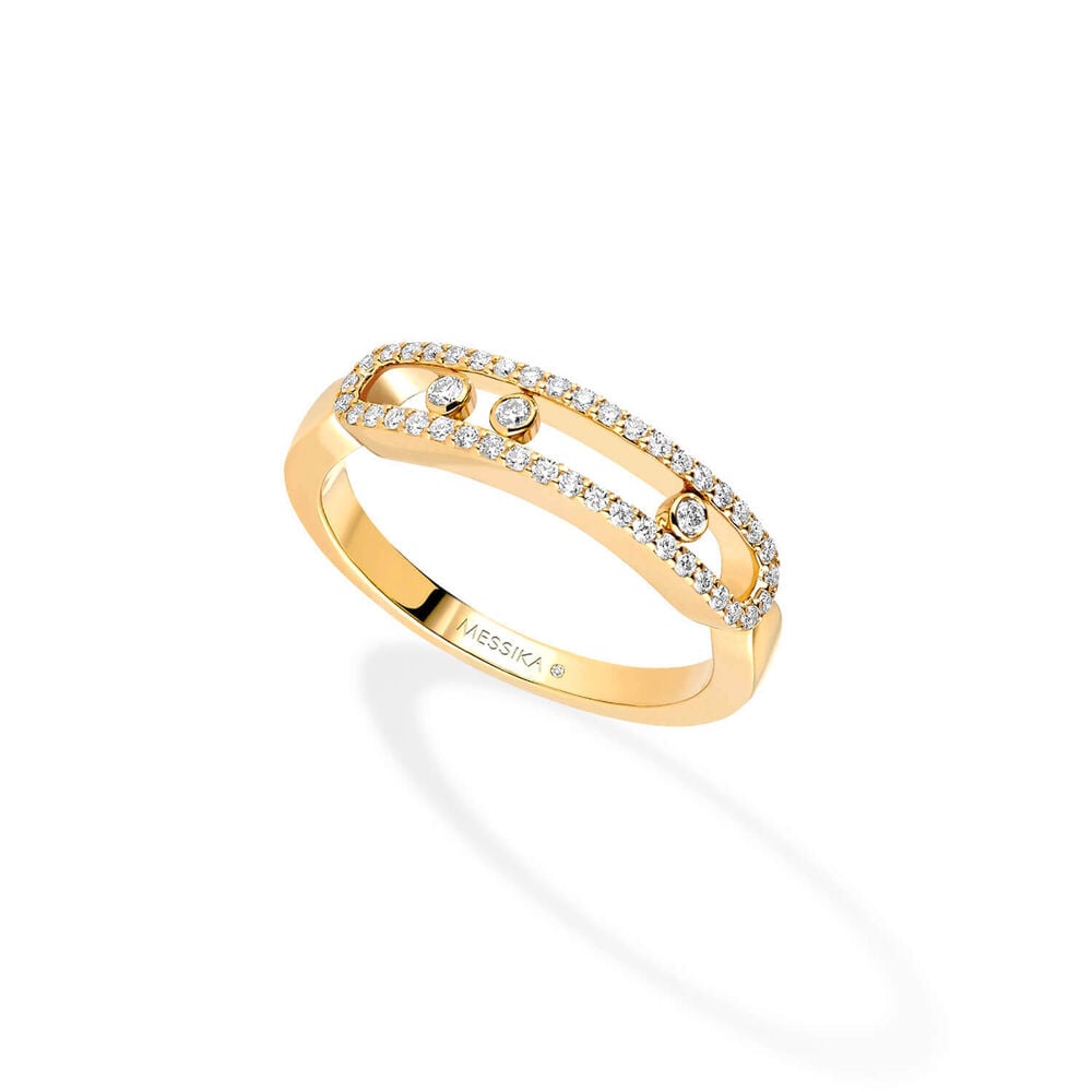 Messika Baby Move 18ct Yellow Gold 0.25ct Pave Diamond Ring