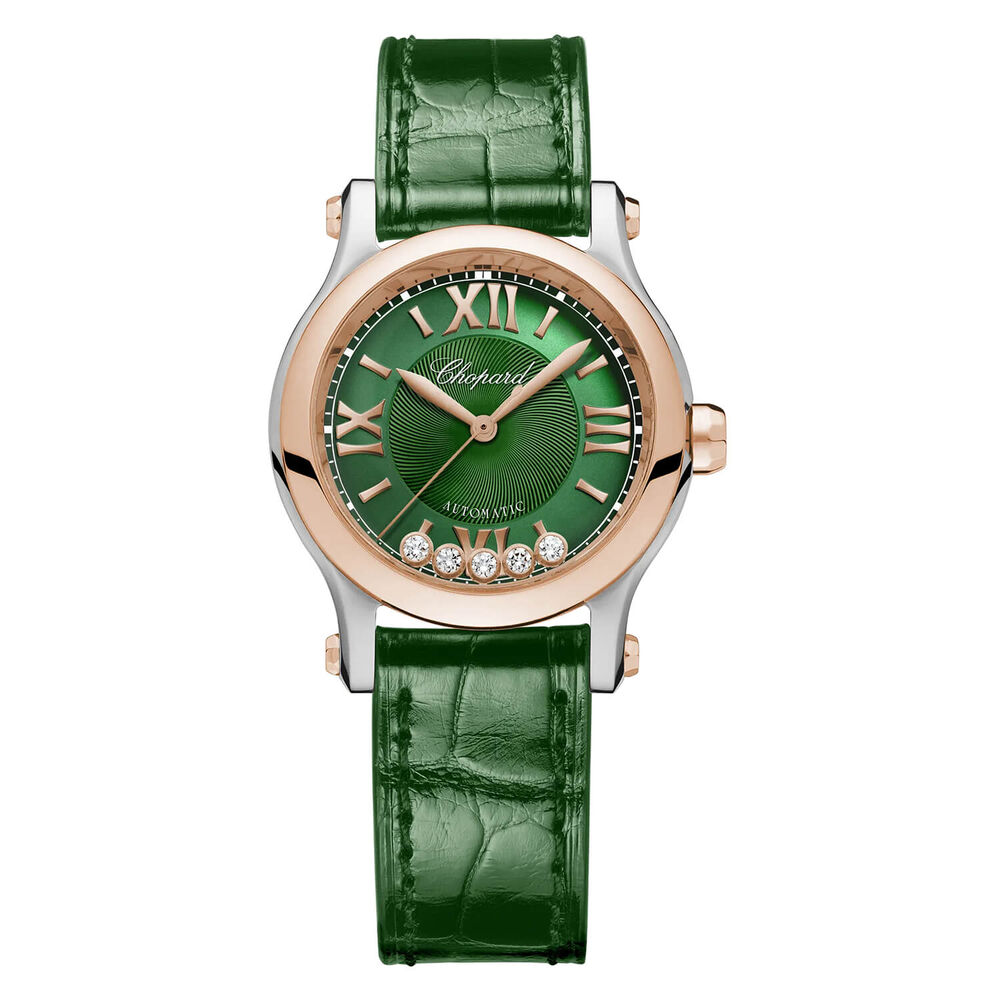 Chopard Happy Sport 30mm Green Dial Green Strap Watch