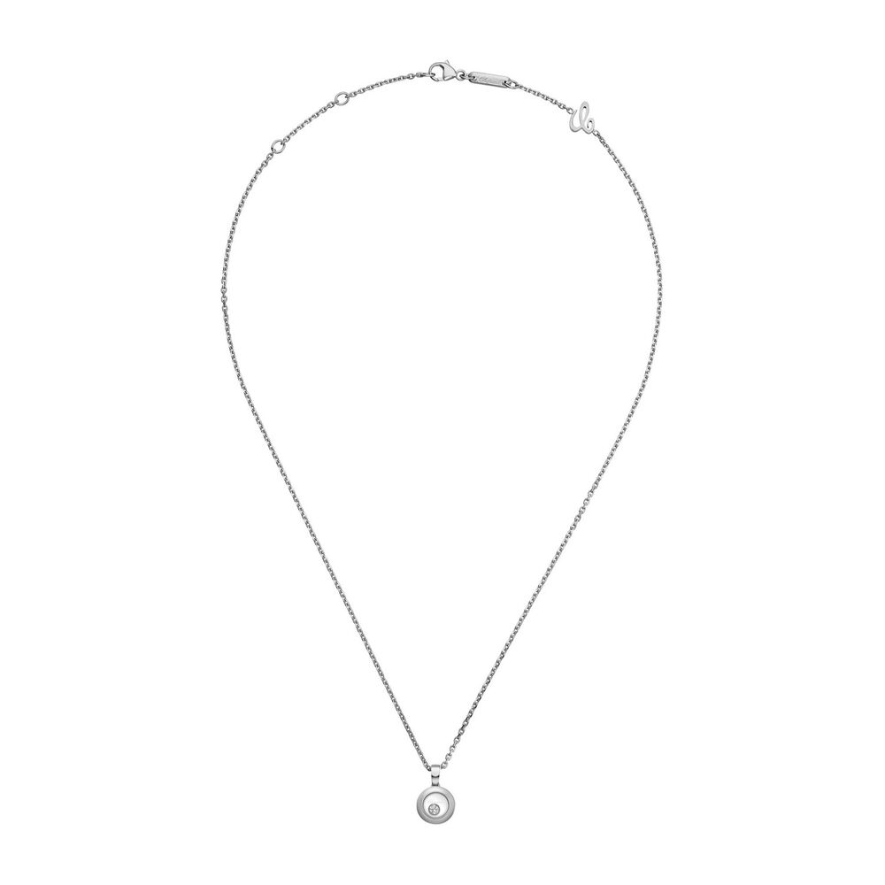 Chopard 18ct White Gold Happy Diamond Icon Round Pendant image number 1