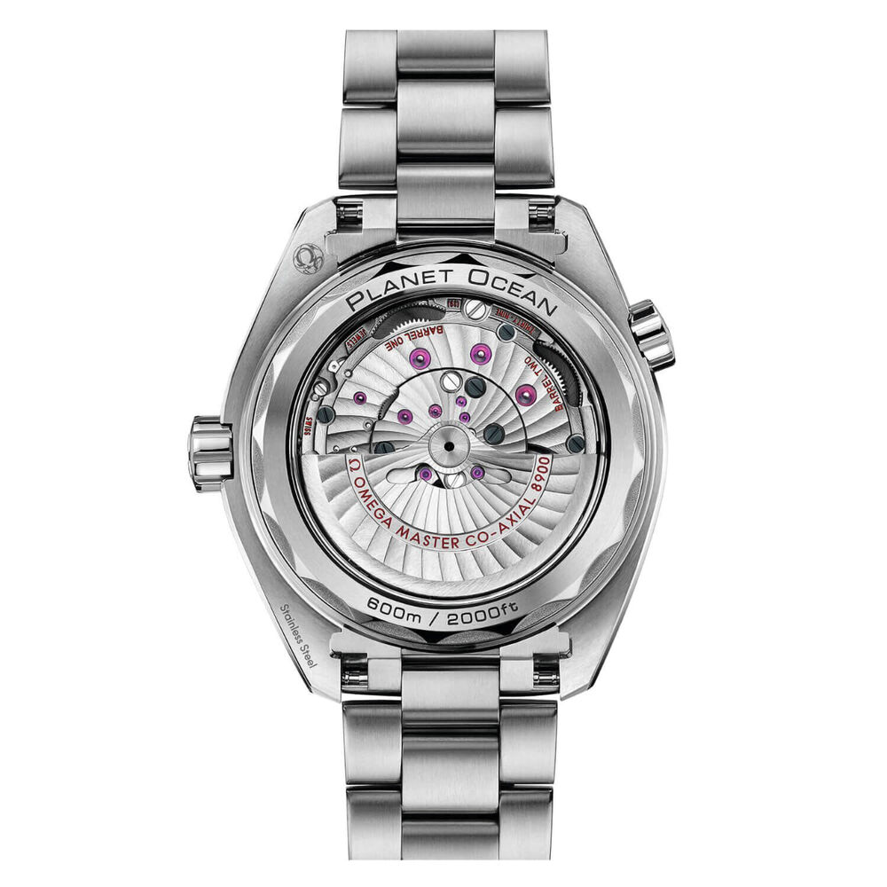 Omega Seamaster Planet Ocean White Dial Orange Bezel Silver Bracelet Mens Watch
