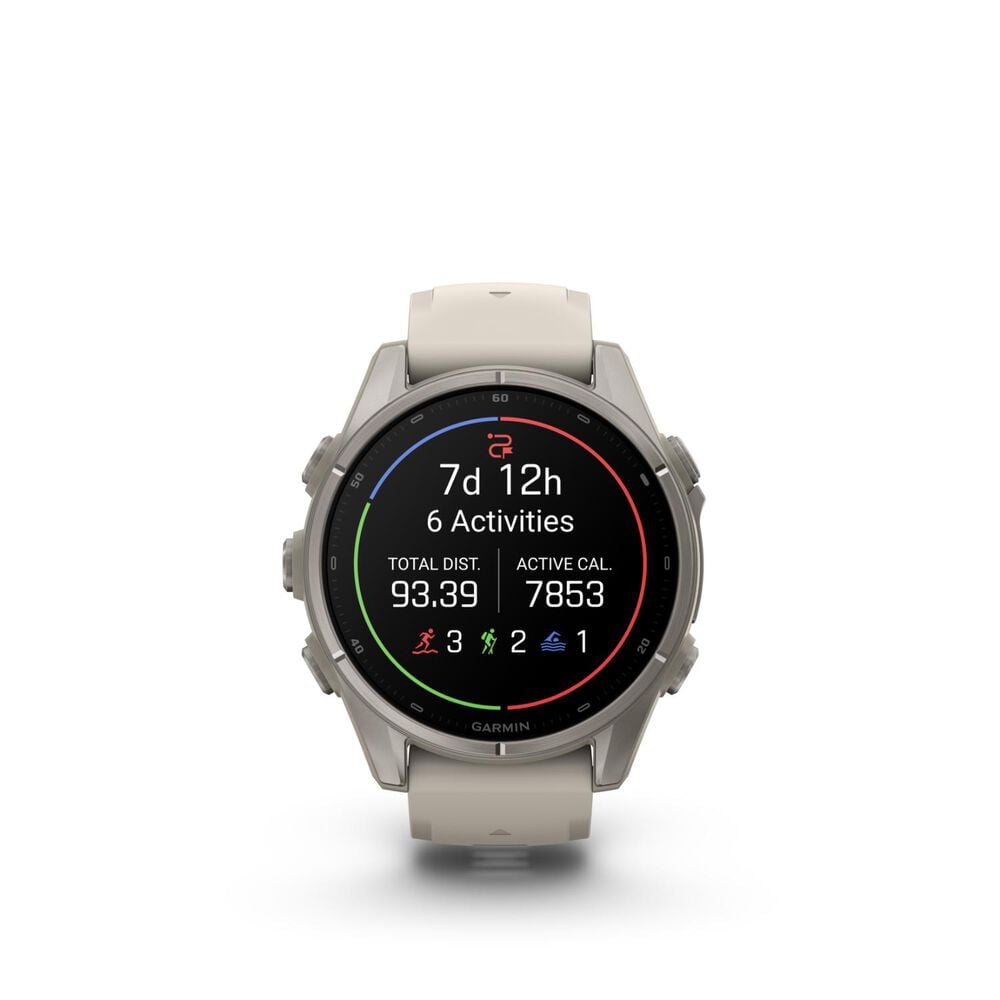 Garmin fenix 9 43mm Titanium Fog Grey Silicone Strap Watch
