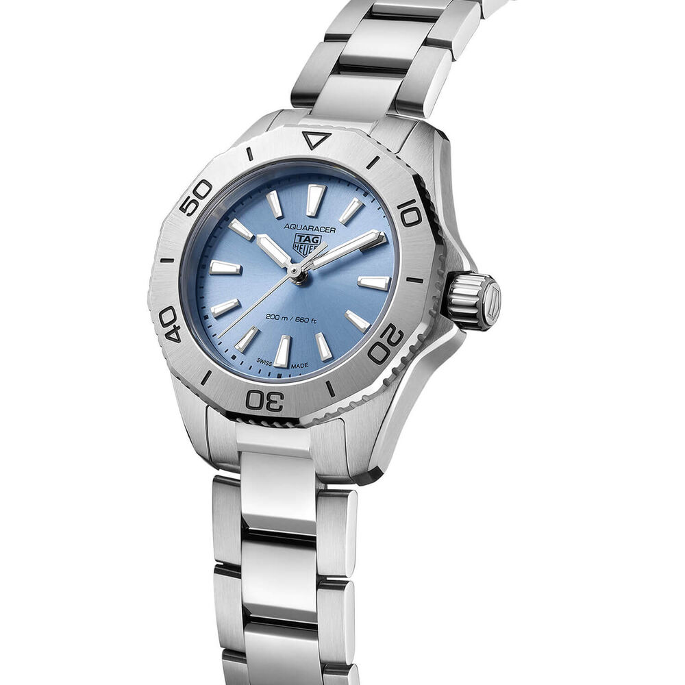 TAG Heuer Aquaracer Professional 200 Quartz 30mm Light Blue Dial Steel Case Bracelet Watch image number 2