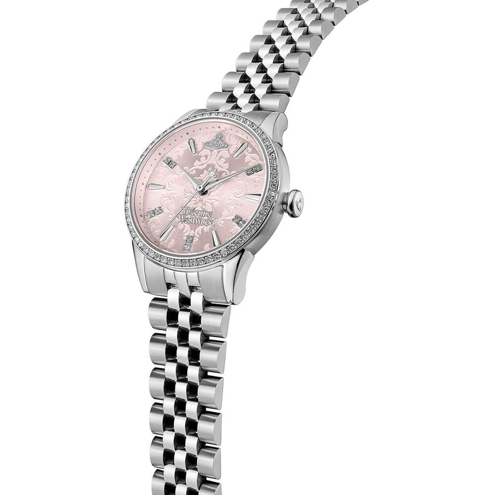 Vivienne Westwood Little Wallace 32mm Pink Dial Steel Bracelet Watch