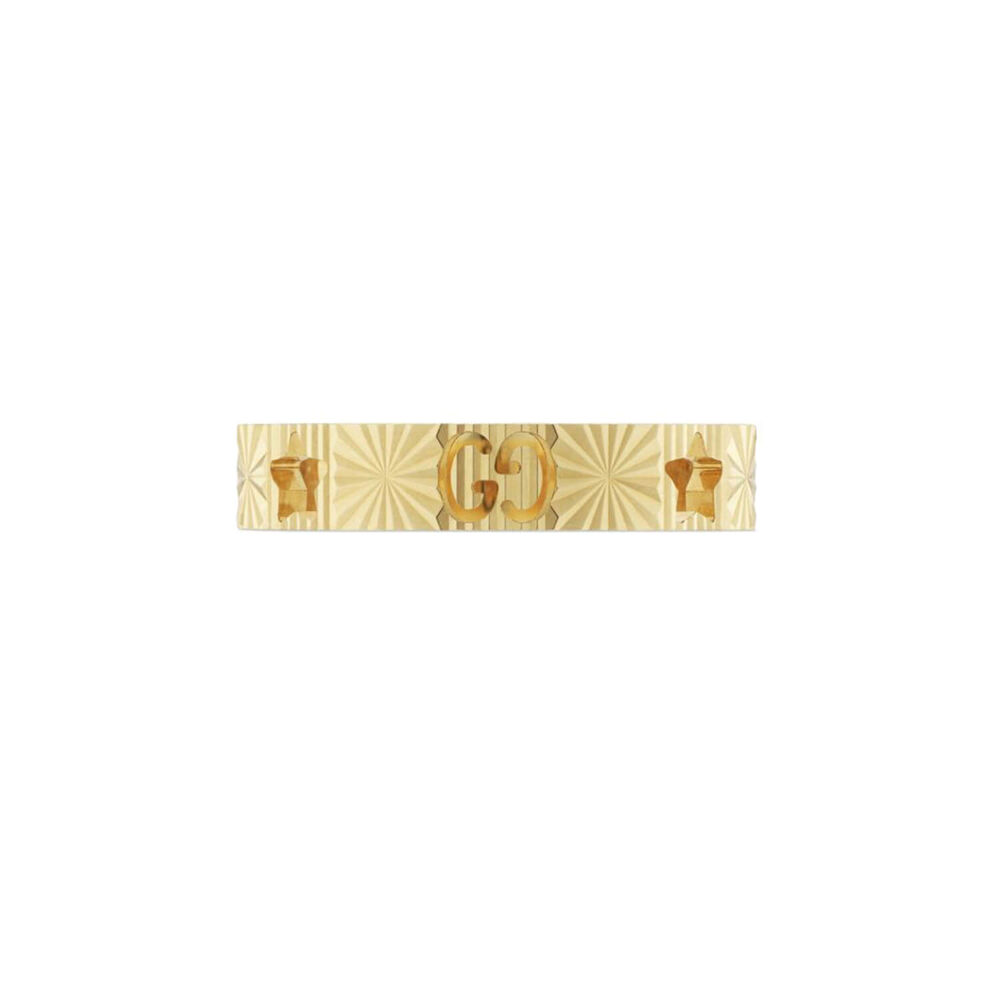 Gucci Icon 4mm Yellow Gold Ring (UK Size Q)