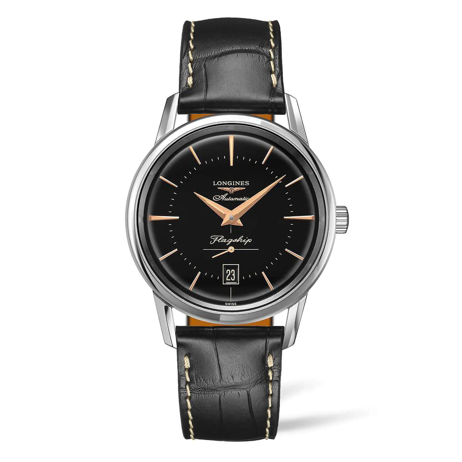 Longines Elegance Flagship Heritage Black Dial Watch
