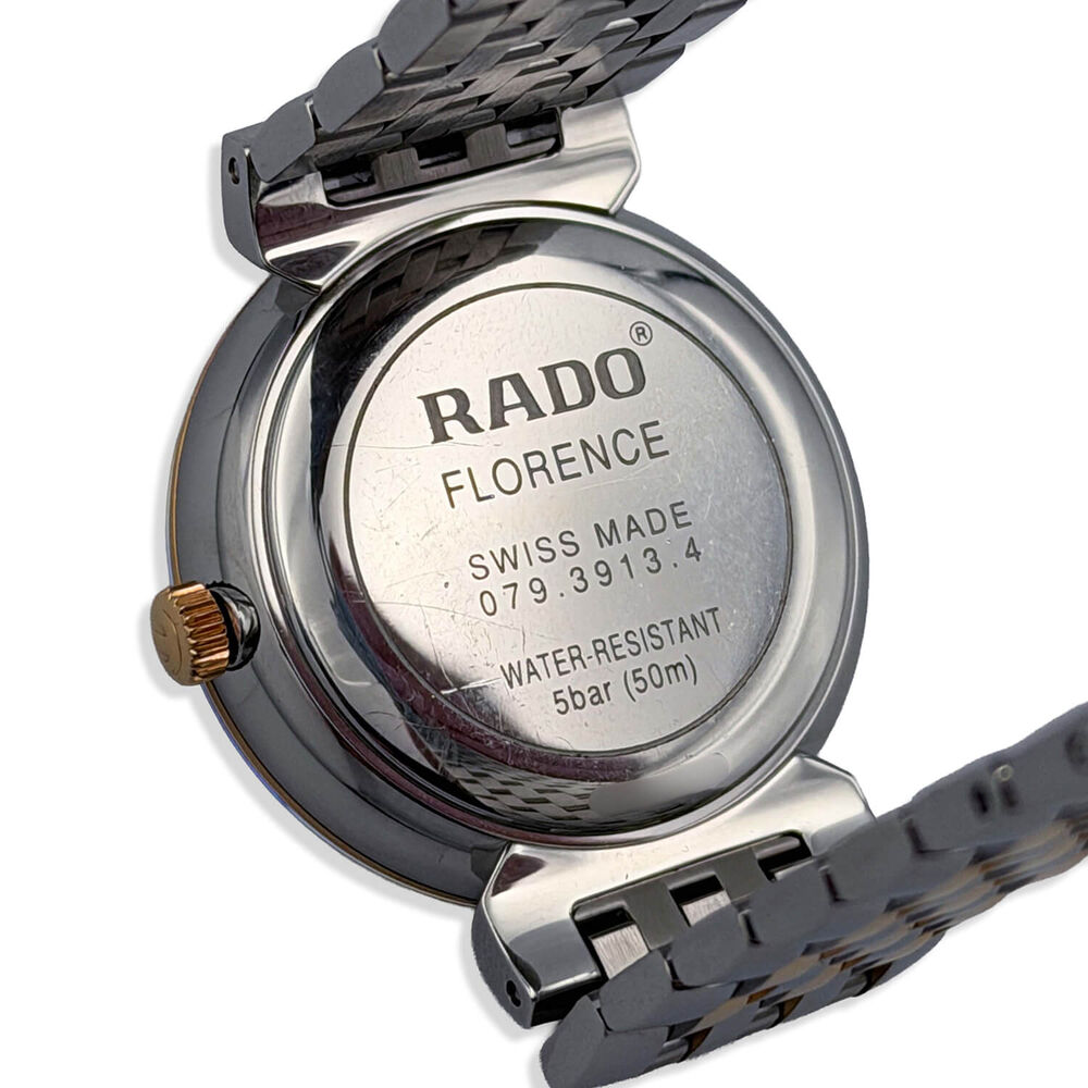 Pre-Owned Rado Florence 30mm 12 Diamonds Brown Dial Steel & Rose Gold Bracelet Watch