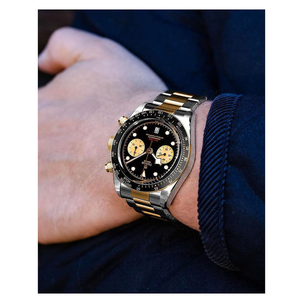 TUDOR Black Bay Chrono S&G Steel And Gold Swiss Mens Watch image number 6