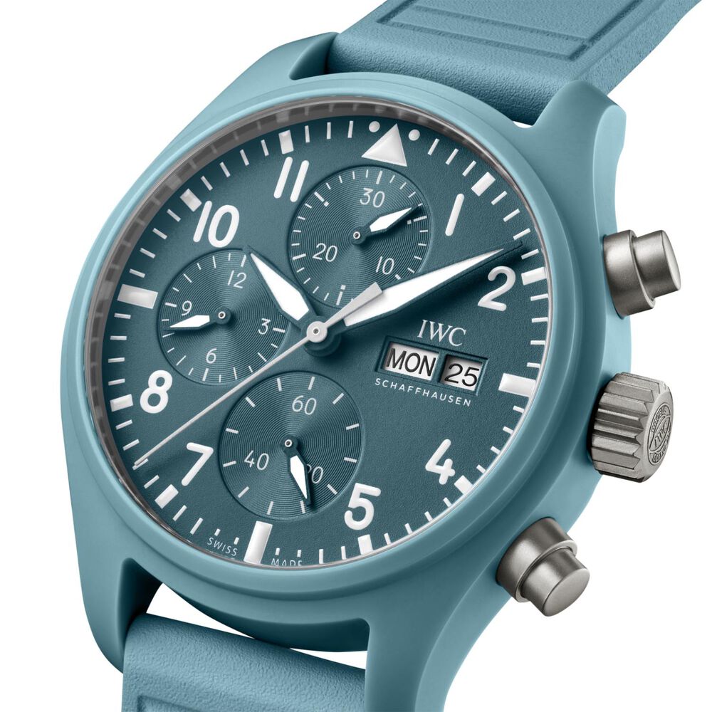 IWC Schaffhausen Pilot's Miramar Top Gun 41mm Blue Dial Ceramic Case Rubber Strap Watch