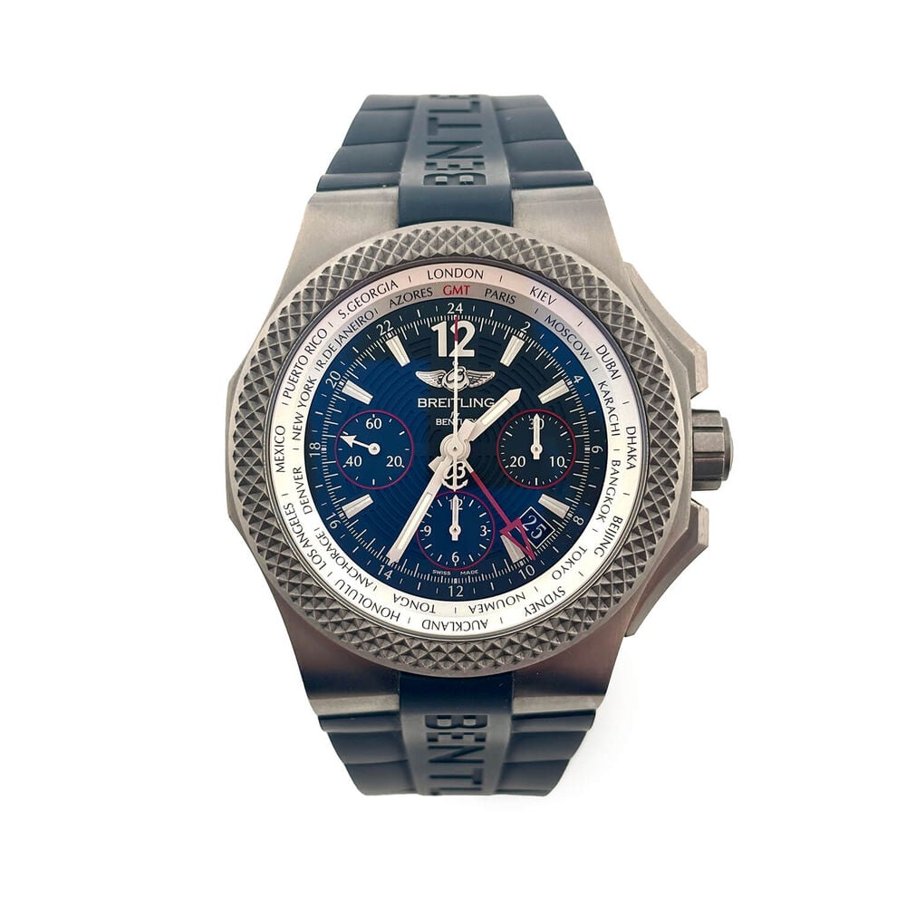 Pre-Owned Breitling Bentley GMT Light Body 45mm Black Dial Rubber Strap Watch image number 0