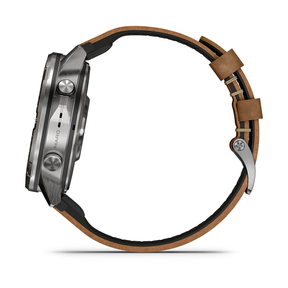 Garmin MARQ Adventurer (Gen 3) 47mm Grade 5 Titanium Case Brown Italian Leather Watch