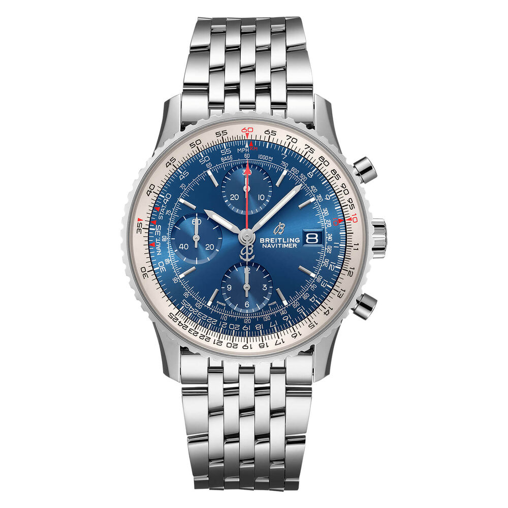 Breitling Navitimer 1 Blue Dial Steel Bracelet Men's Watch
