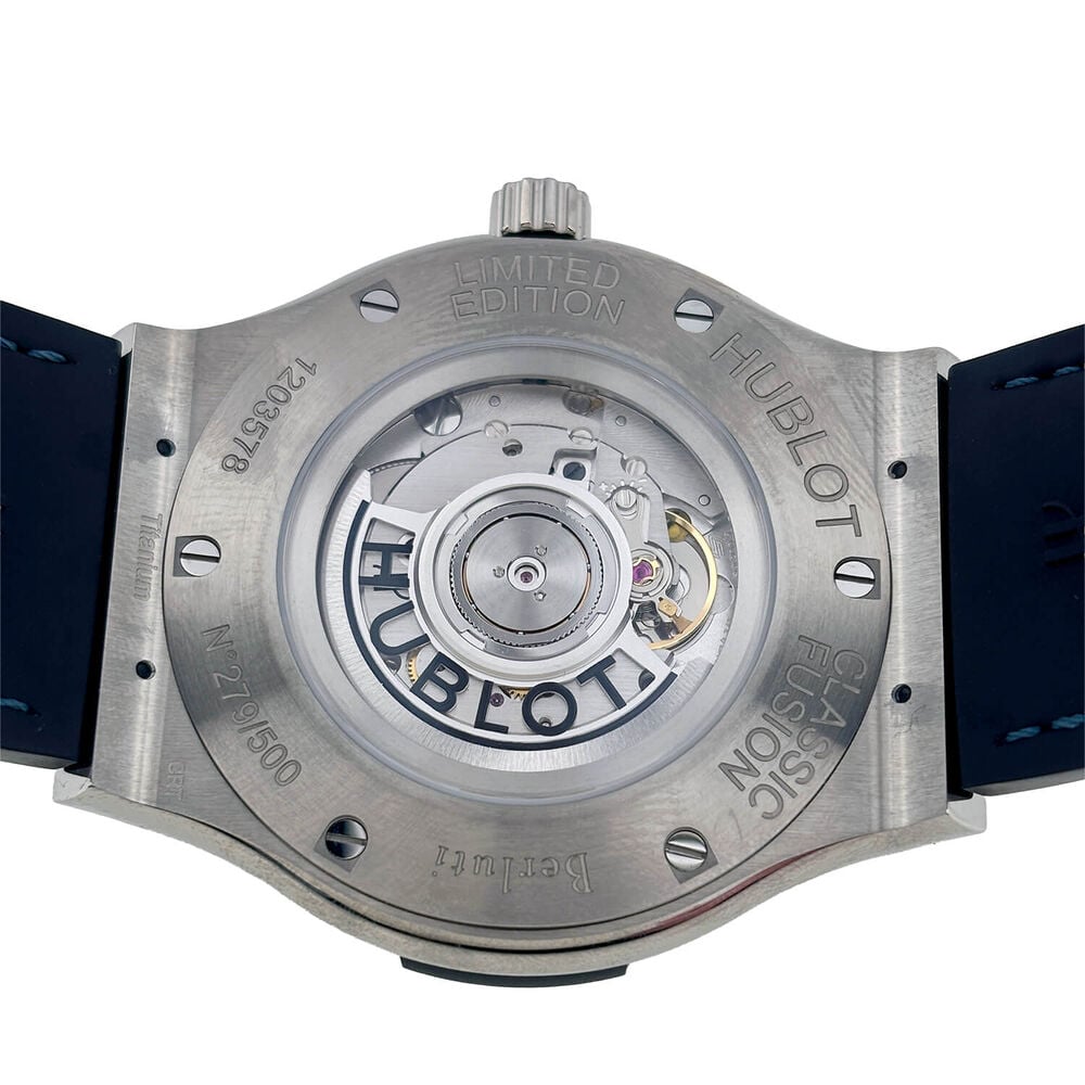Pre-Owned Hublot Classic Fusion 45mm Blue Dial Leather Strap Watch image number 2