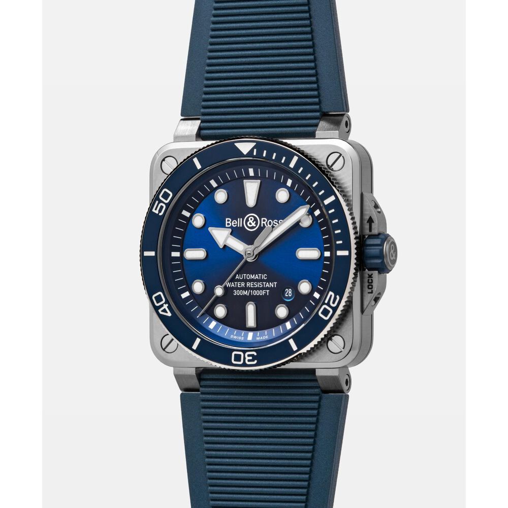 Bell & Ross BR03 Diver 42mm Blue Dial Rubber Strap Watch image number 1