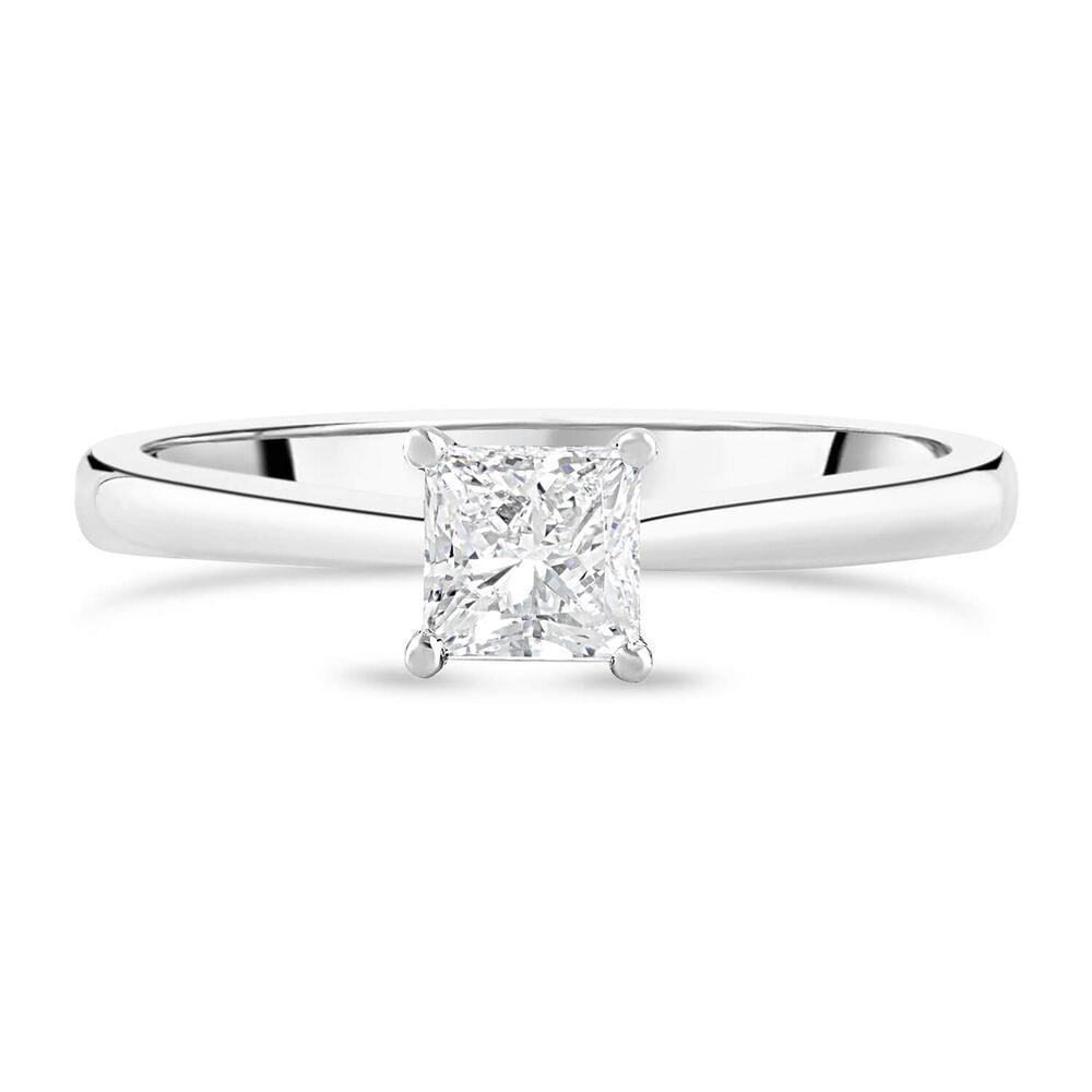 18ct White Gold 0.40ct Princess Diamond Tulip Setting Ring