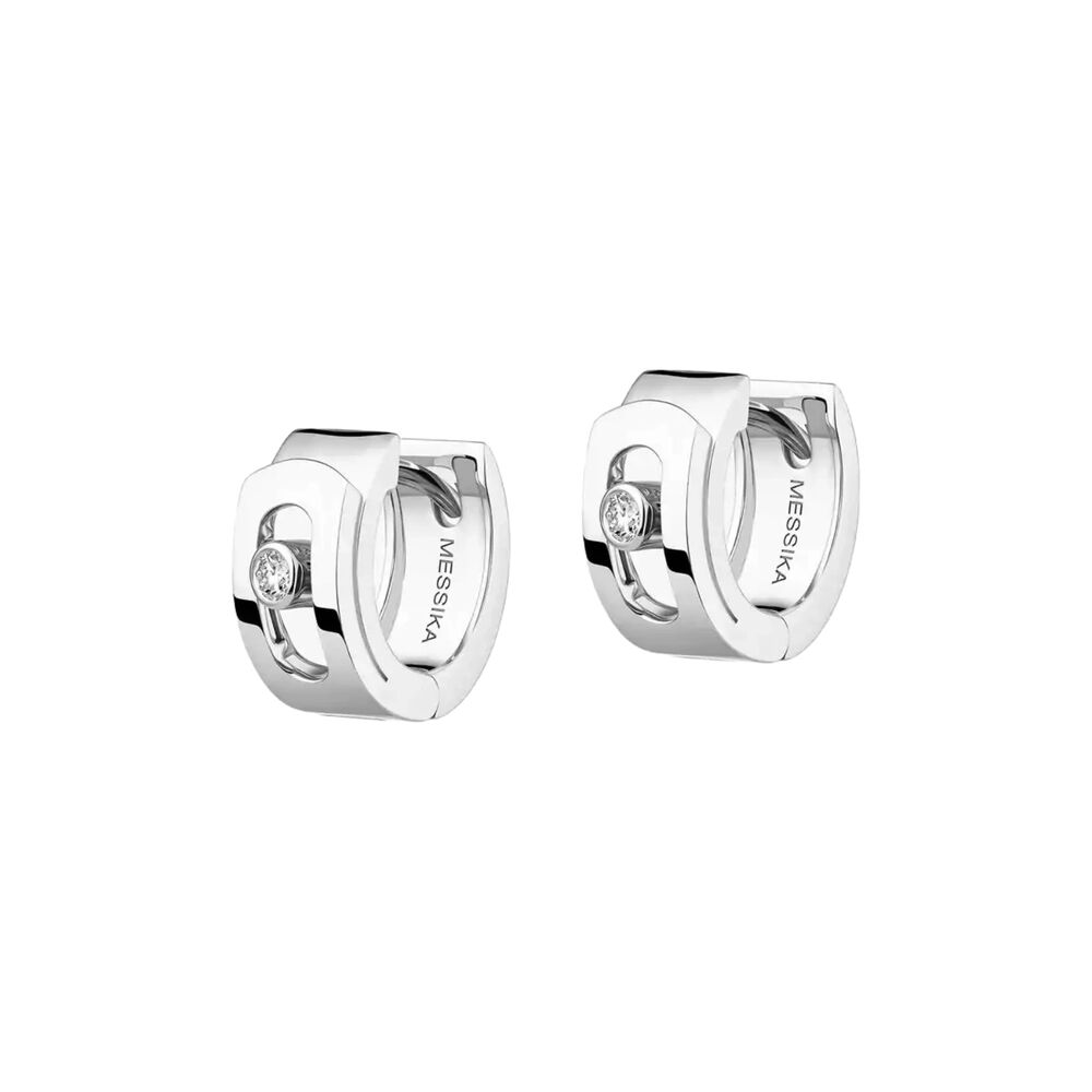Messika Move Noa 18ct White Gold 0.05ct Diamond Hoop Earrings