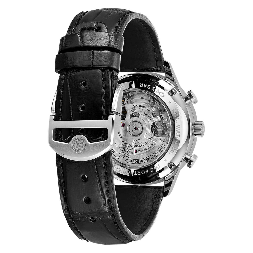 IWC Schaffhausen Portugieser Chronograph 42mm Dune Dial Black Alligator Leather Watch image number 3