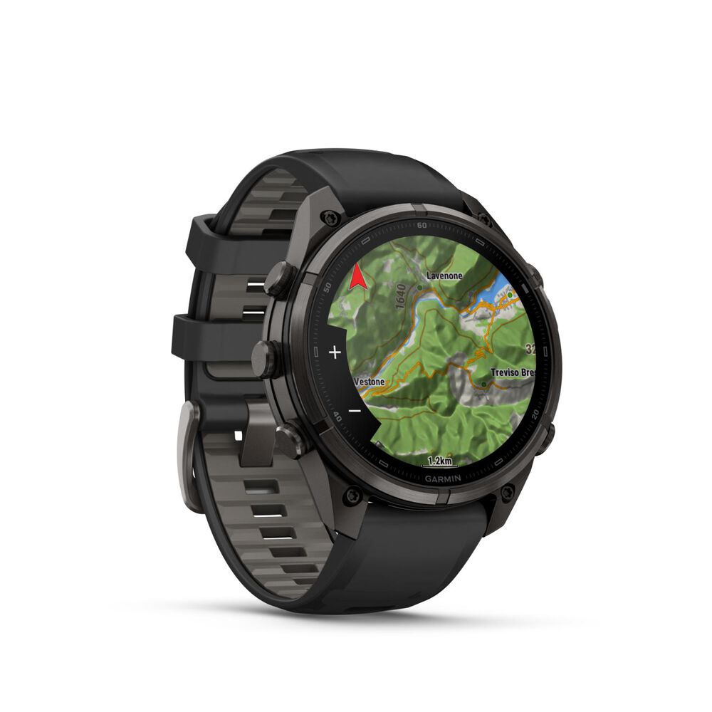 Garmin fenix 9 Pro 47mm Carbon Gray DLC Titanium Black/Pebble Grey Silicone Strap Watch
