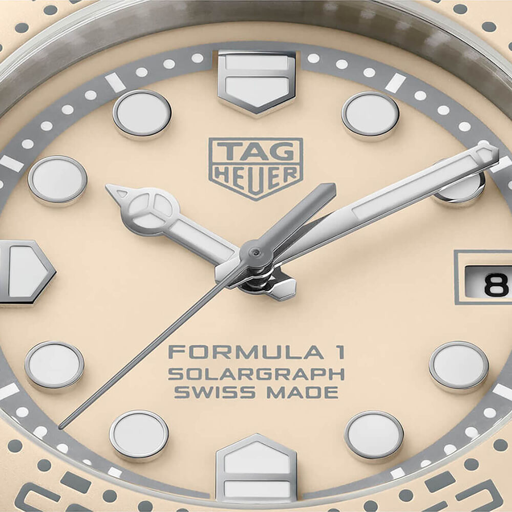 TAG Heuer Formula 1 Solargraph Beige Dial Rubber Strap Watch