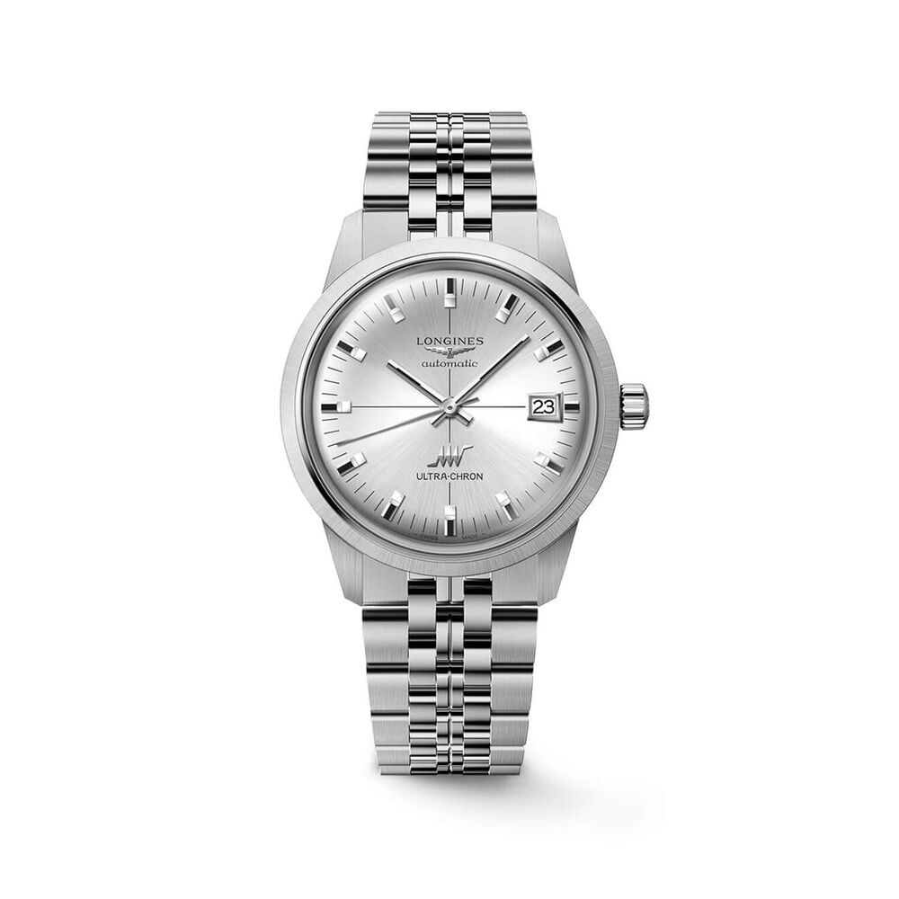 Longines Heritage Ultra-Chron Classic 37mm Silver Dial Steel Bracelet Watch