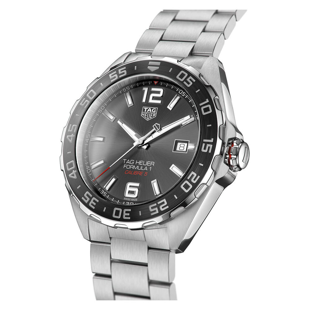 TAG Heuer Formula 1 Date 43mm Black Dial Ceramic Bezel Stainless Steel Bracelet Watch image number 2