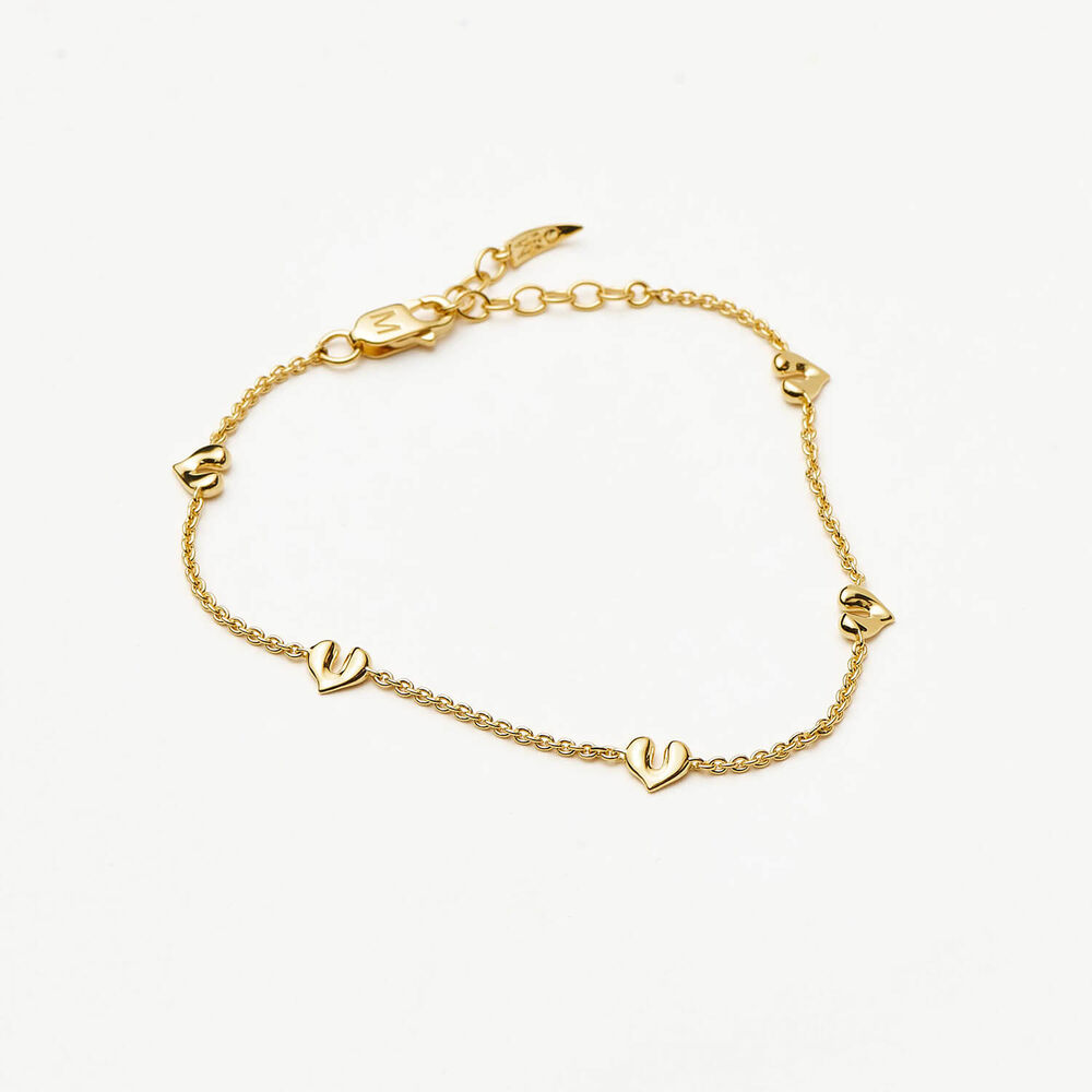 Missoma 18ct Gold Vermeil Sterling Silver Molten Heart Mini Charm Bracelet