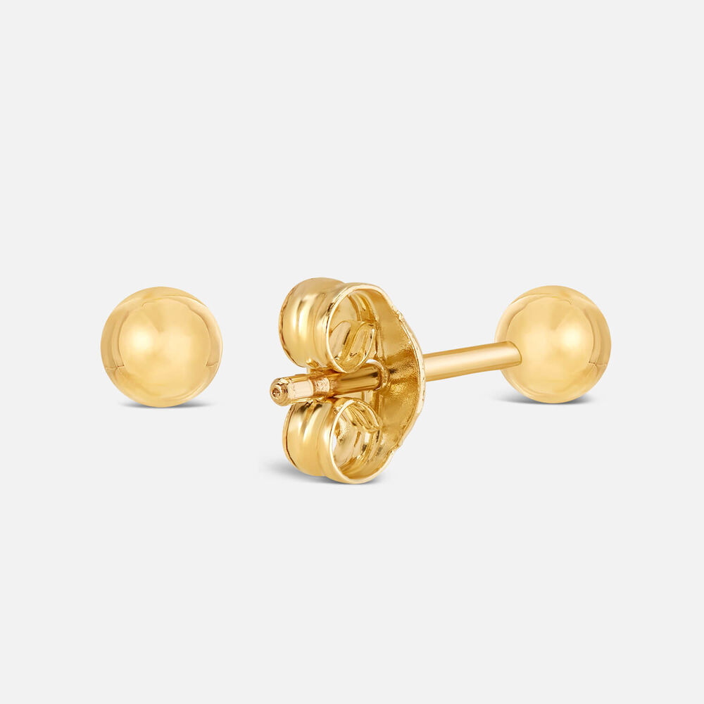 9ct Yellow Gold 3mm Polished Ball Stud Earrings