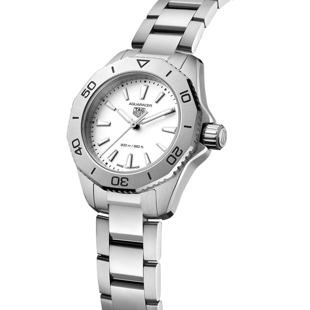 TAG Heuer Aquaracer Professional 200 Quartz 30mm Silver Dial Steel Case Bracelet Watch image number 2
