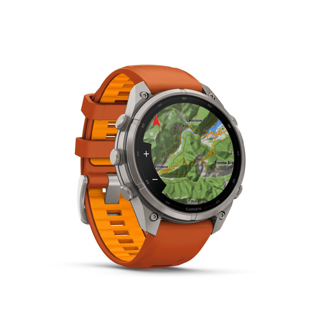 Garmin fenix 9 Pro 47mm Titanium Autumn Orange/Spark Orange Silicone Strap Watch