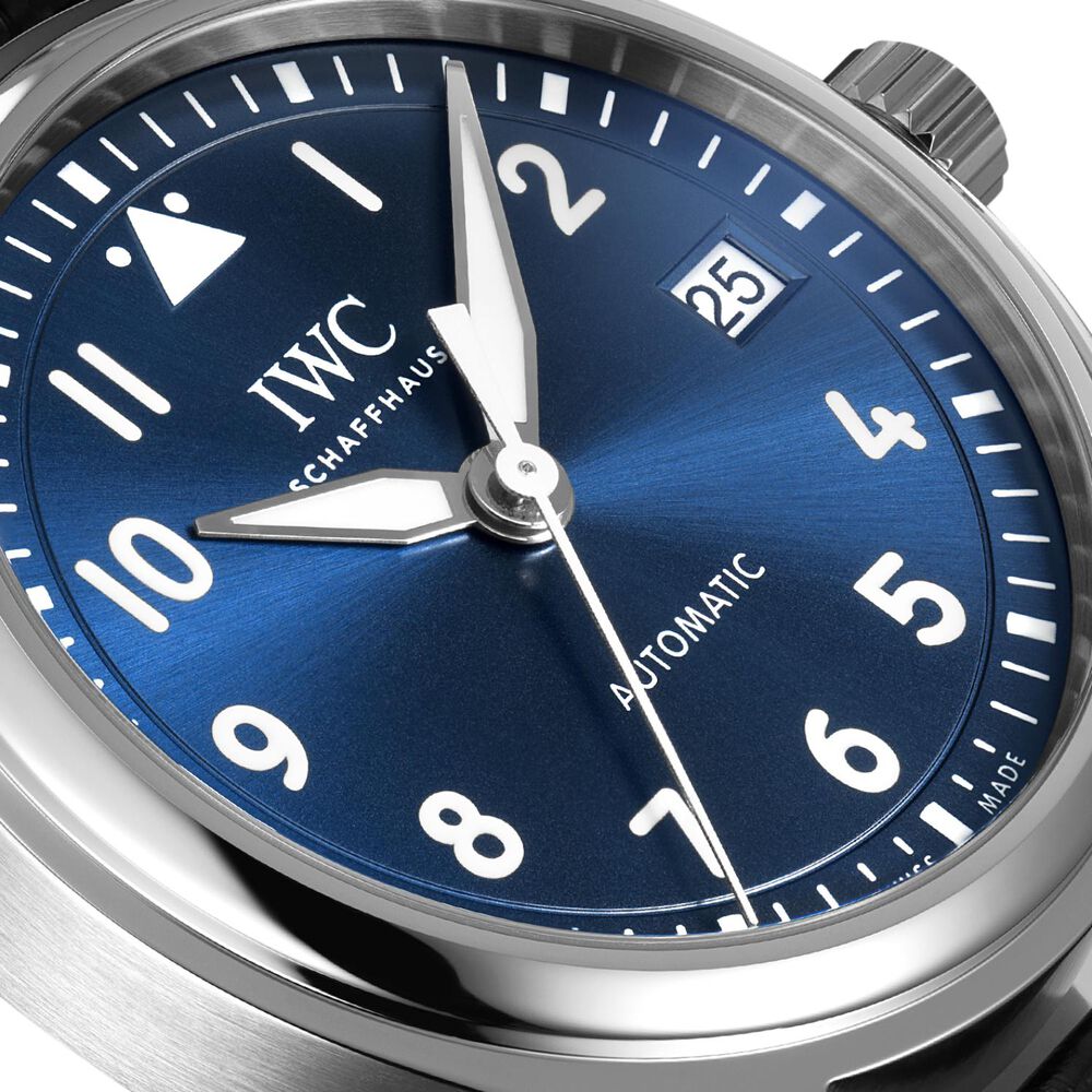 IWC Schaffhausen Pilot's 36mm Blue Dial Leather Strap Watch image number 3