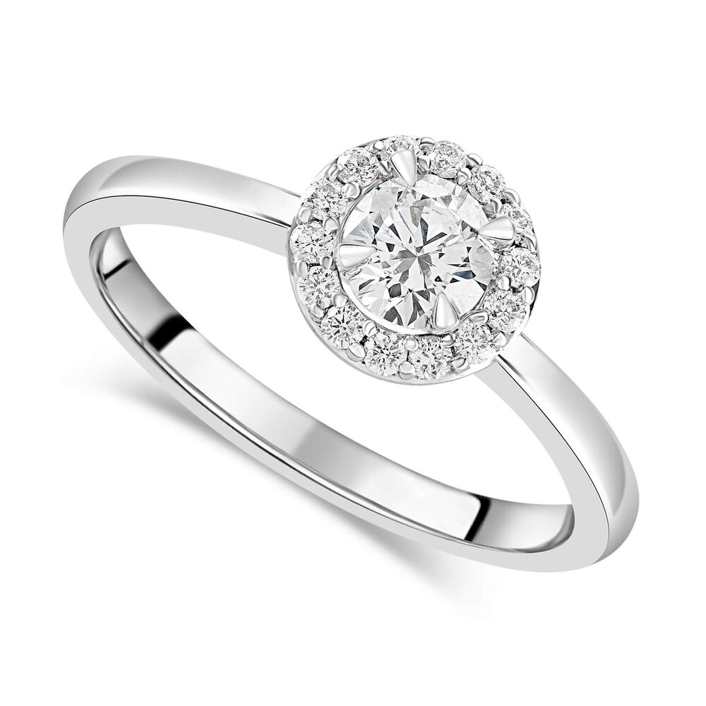 Platinum 0.43ct Amia Diamond Halo Ring image number 0