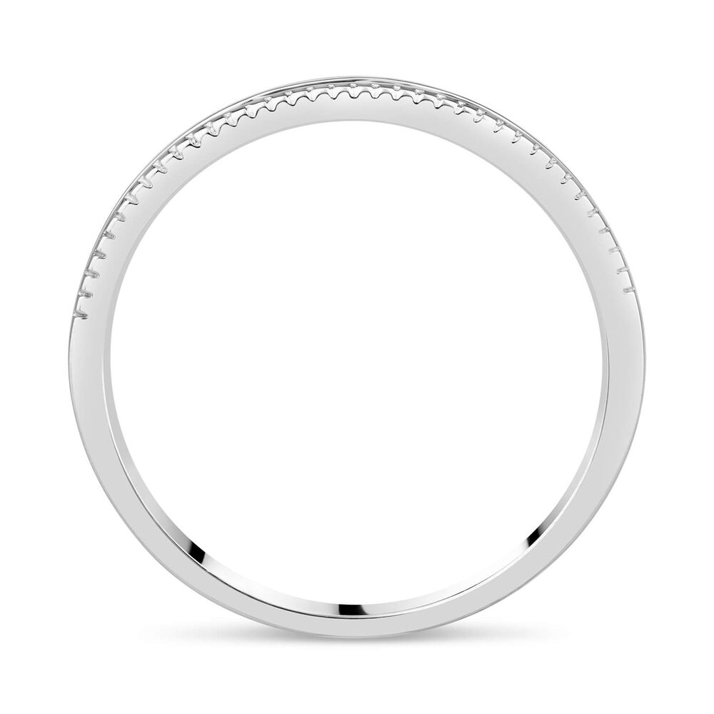 9ct White Gold 0.16ct Diamond Beaded Edge Eternity Ring image number 2
