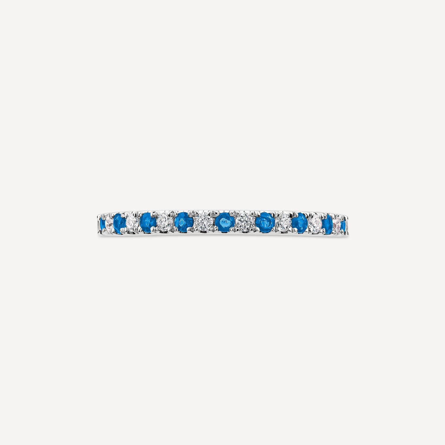 9ct White Gold Sapphire 0.09ct Diamond Claw Set Eternity Ring
