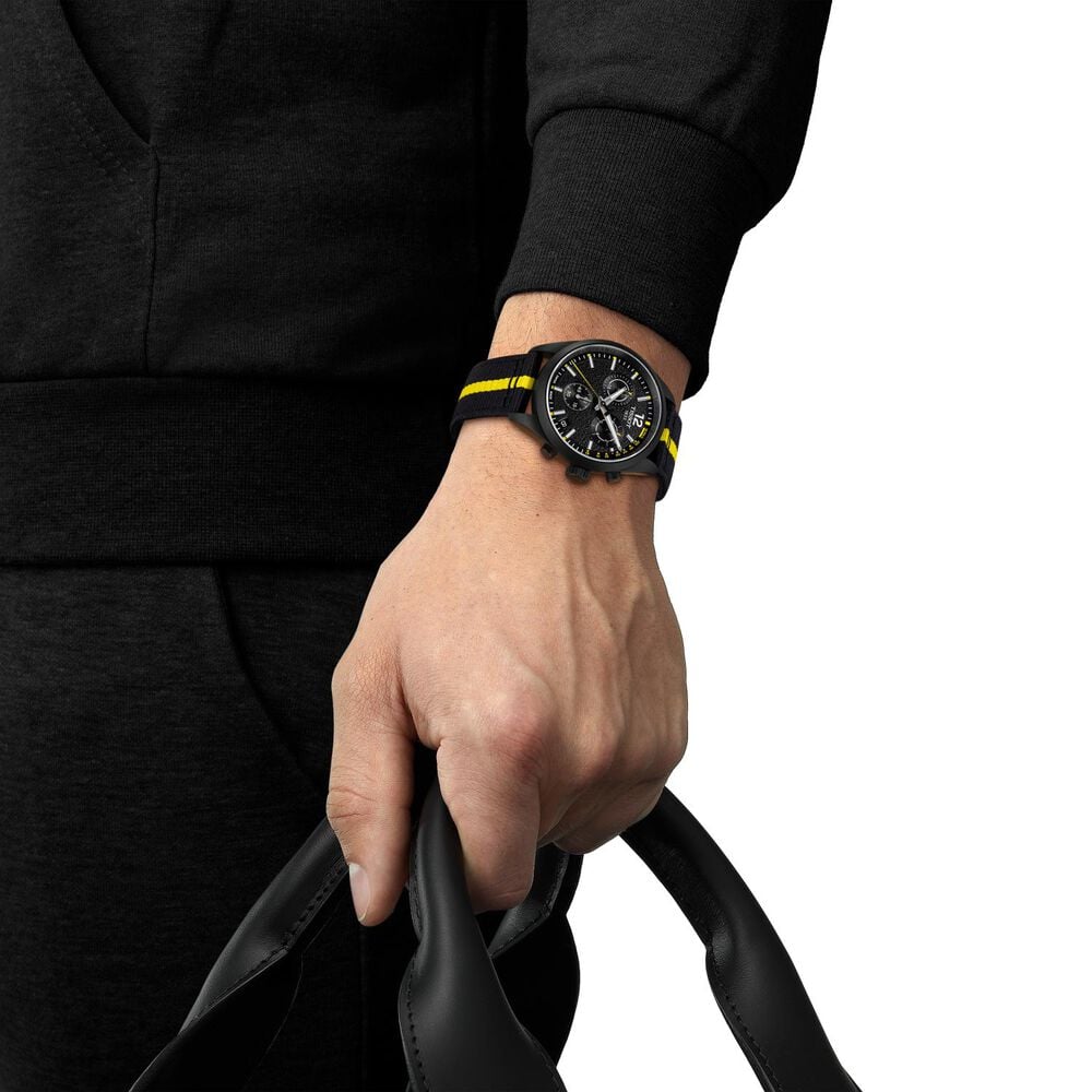 Tissot PR 100 Tour de France 2026 40mm Black Dial Fabric Strap Watch